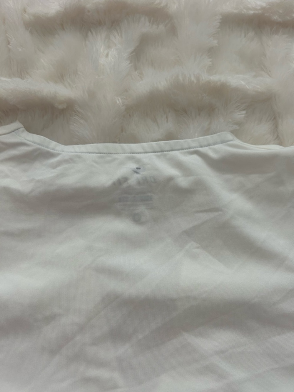 Nike Women's White Short Sleeve V-Notch Athletic Tee - Picture 5 of 5